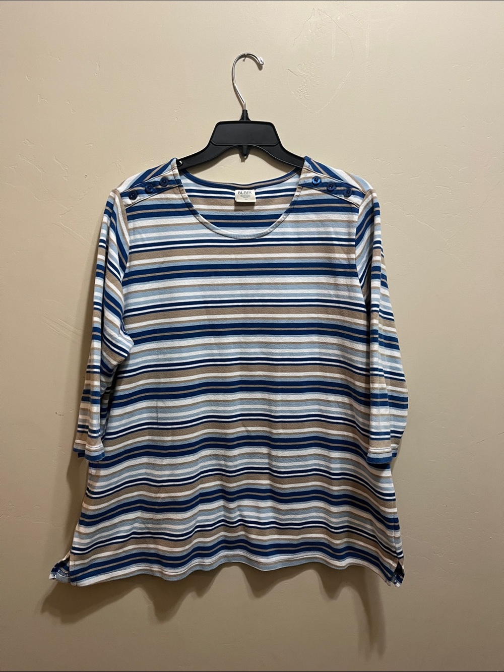 Blair Blue and White Striped Long Sleeve Shirt